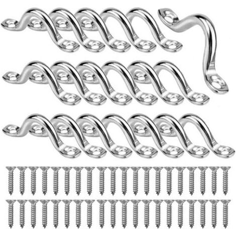 20 argollas de acero inoxidable para cubierta – Ojales de 4 mm – Sistema de fijación resistente para kayaks y canoas – Fácil instalación con tornillos incluidos (1/5)