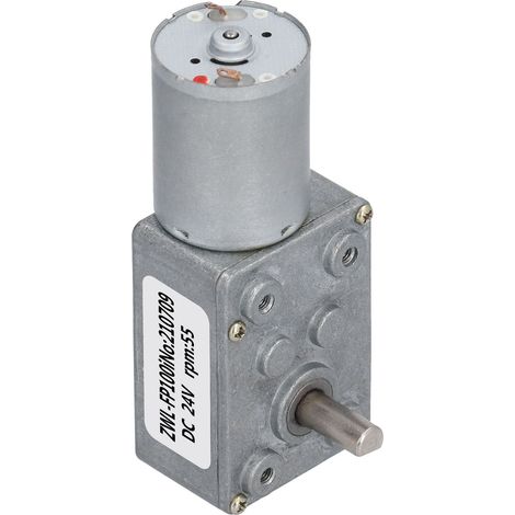 Moteur à engrenage à vis sans fin à couple élevé 24 V, réducteur, 55 tr/min