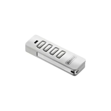 SOMMER Pearl 4018 Fernbedienung Sender weiß mit grauen Edelstahltasten - SOMloq2 - 868 MHz - 4 Kanäle - 4018V020