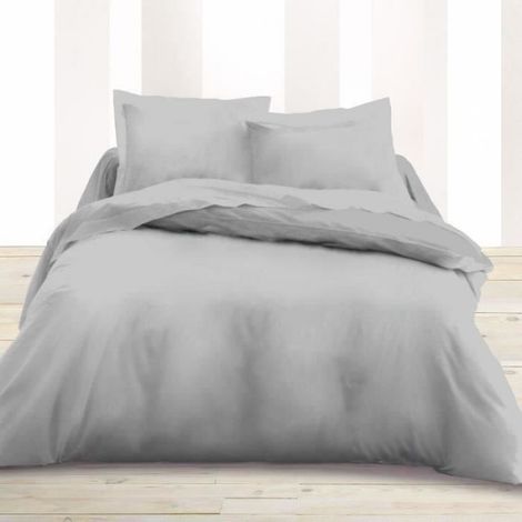 housse de couette 100% coton - 220x240 cm - Zinc (1/4)