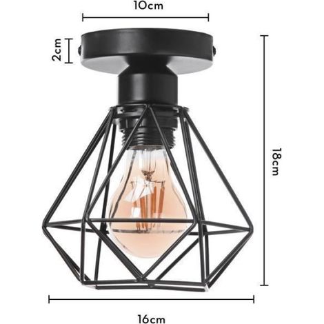 Plafonnier - Noir - E27 - 40 W - Pour Intérieur - Lot De 3 (1/4)