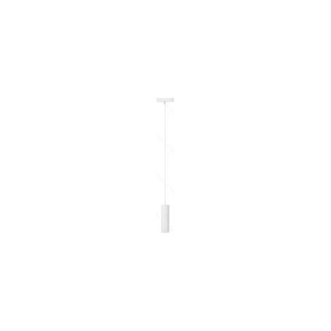 Suspension cylindrique en métal blanc, culot GU10, style moderne pour salon et cuisine (ampoule non incluse)