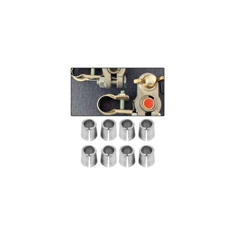 Juego de 8 manguitos para baterías, adaptadores convertidores de terminales de baterías de coche, manguitos de cátodo para ánodo de adaptador convertidor de terminales de batería