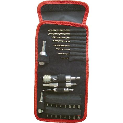 Makita – Forets à métaux pour perceuse – Lot de 29 accessoires – 8 forets 25mm – Inserts et porte-bagages – P46523 (1/2)