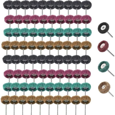 80 Pièces Kit Polissage Perceuse, Polissage Abrasif de 25mm Outils Rotatifs Dremel, Grain 120/180/320/400, Accessoires de Polissage pour Bois Calcul Bijoux Plaque de Cadran (1/5)