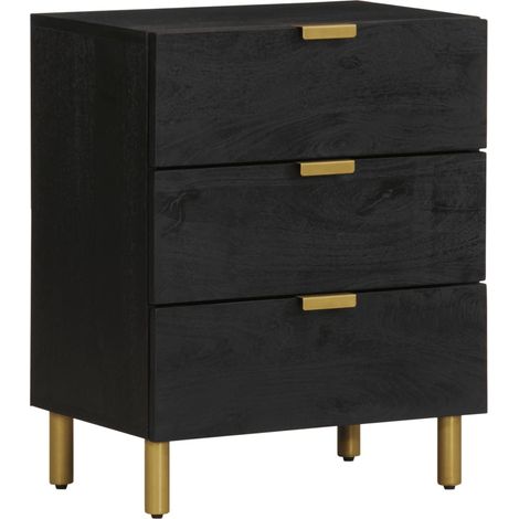 Mesita de noche madera de ingeniería negra 50x33x62 cm vidaXL (1/5)