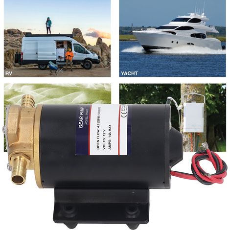 4,75 GPM (18 l/min) Kupferkopf-Zahnradpumpe, selbstansaugende Kreiselwasserpumpe für Yachten, 12 V Gleichstrom (1/5)