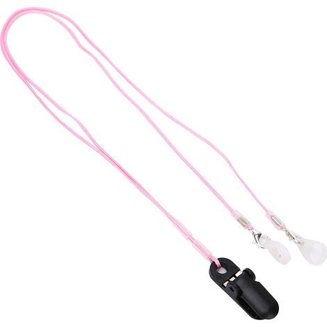 Aide auditive pratique en plastique avec cordon anti-perte, amplificateur de son, aides auditives pour enfants, dragonne colorée (rose) (1/5)