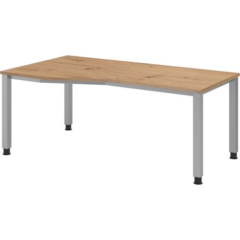bümö Schreibtisch Serie-Q Gestell: Silber Freiform: 180 x 100 cm