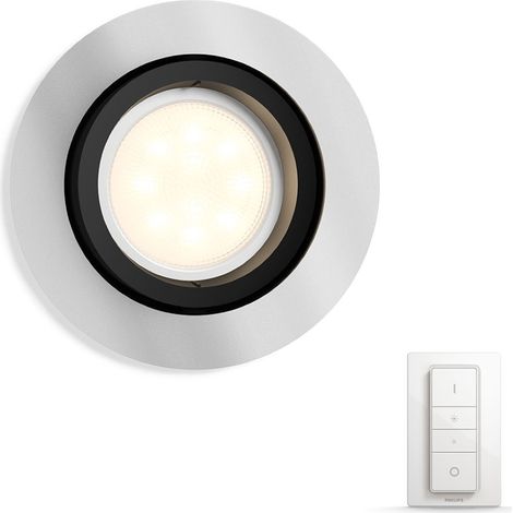 Philips Hue White Ambiance Milliskin Einbauspot rund mit Dimmschalter silber"-"161698906 (1/5)