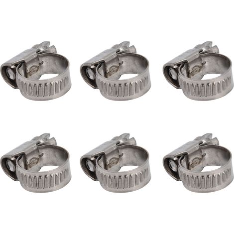 Collier de Serrage 30 Pièces Style Allemand Réglable 304 Acier Inoxydable, Attache Flexible Tuyau Carburant 8-16 mm (1/5)