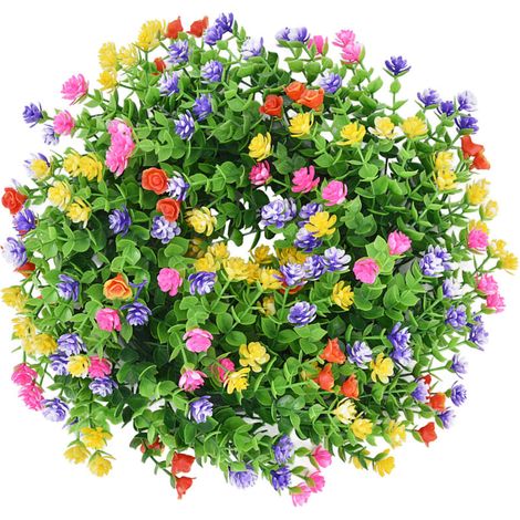 Couronne de fleurs printanières en gypsophile artificielle pour décoration murale salon, chambre, fête ou porte d'entrée (1/5)