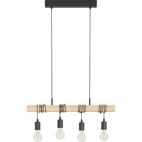 Suspension en bois vintage, lampe de salle à manger rétro (1/5)