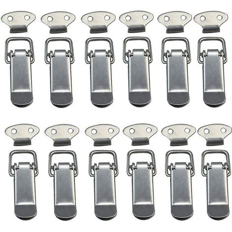 Hebelverschluss, Federverschluss, Kippverschluss, 12-teiliges Federverschluss-Set mit Federverschlusshaken aus Edelstahl (1/2)