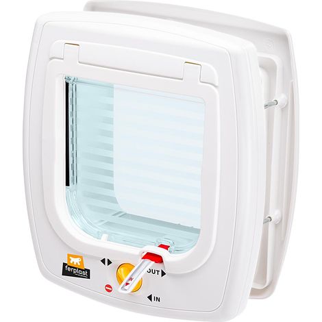 Porte pour chats Swing 7 – Système Wind Stopper – Ouverture automatique avec aimant – Verrouillage 4 voies – Tunnel inclus – Dimensions 22,5 x 10,4 x 25,2 cm – Ferplast