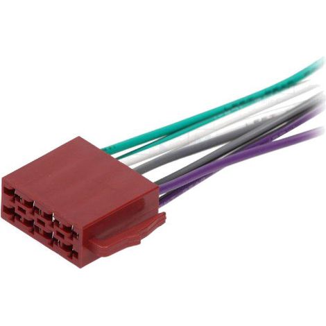 Fiche autoradio ISO 8PIN male fils nus