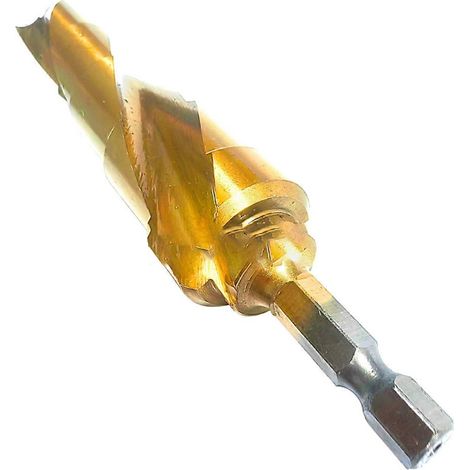 Foret étagé à changement rapide. Forets en acier rapide pour le perçage de l'acier inoxydable, de l'aluminium, du bois et du plastique. (1/4)
