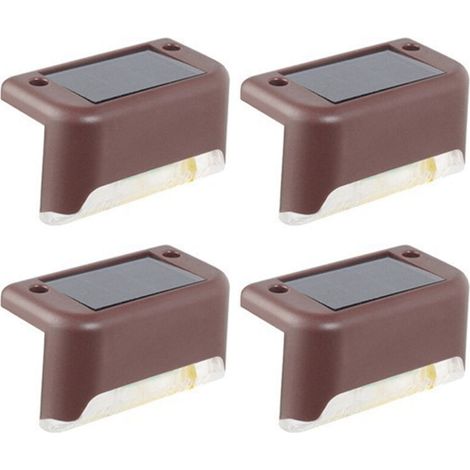 4 Pièces Éclairage Solaire Extérieur pour Escaliers Lumière LED Étanche Décoration Jardin Mur Clôture Rampe Idéal Chemin Maison - KZQ