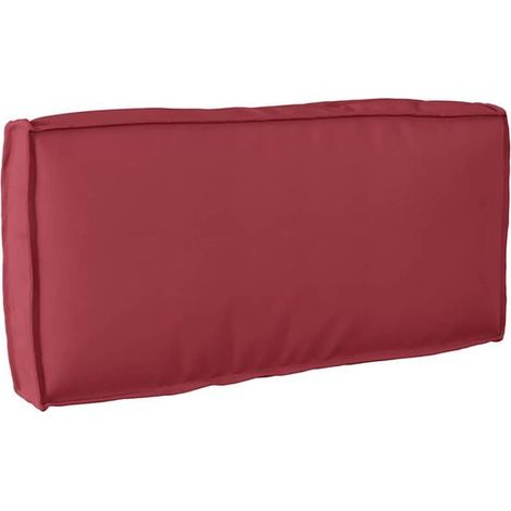 Coussin couleur bordeaux, mesurant 80 x 40 x 12 cm, en tissu Oxford. (1/5)