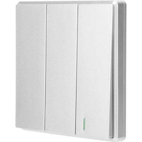 TDL-9987-3 Funkschalter, Fernbedienung, 3-Tasten-Bedienfeld, Wandmontage, Silber (1/5)