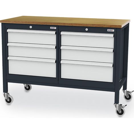WS24 Mobile Kastenwerkbank B x T x H 1300 x 600 x 960 mm - WS24-100139