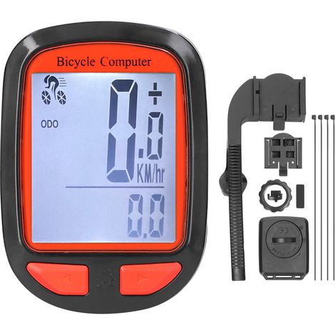 Multifunktionaler kabelloser LED-Fahrradcomputer mit Geschwindigkeitsanzeige, Kilometerzähler, wasserdicht, Hintergrundbeleuchtung, automatischer Aufwachfunktion und Scanfunktion (MTB/Rennrad)