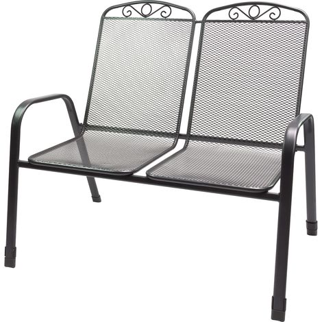 Gartenstuhl Doppelsitzer Zweisitzer Virginia Streckmetall Stapelbar bis 180kg (1/4)
