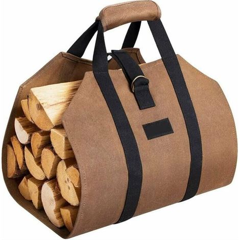 TRIOM Panier à bûches et sac à bûches Bois de Chauffage Porte-bûches Toile cheminée Bois Sac de Transport Extra Grand Porte-Bois de Chauffage paniers de Bois de Chauffage intérieurs pour Camping Toile (1/3)