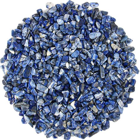 Éclats de Sodalite Bleue Naturelle Pierres Roulées pour Décoration d'Aquarium Vases et Éléments de Jardin 500g (1/5)