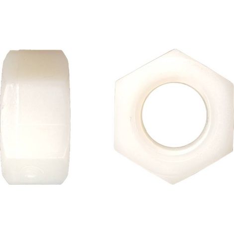 100 Ecrous Hexagonaux HU M12 mm - DIN 934 - Polyamide - D-Work