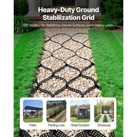 Stabilisateur de Gravier, 5,2x2,7 m, Grille de Stabilisation de Sol Géocellulaire, Profondeur 5 cm, Retenue de Gazon au Sol Stable,… (1/5)