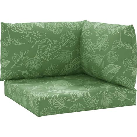 Coussins de palette lot de 3 motif de feuilles tissu Oxford (1/5)
