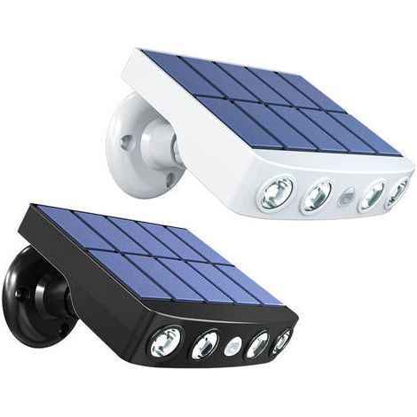 Puissant projecteur solaire LED étanche à détecteur de mouvement pour jardin, allée et rue (lumière blanche - 6000K) (1/4)