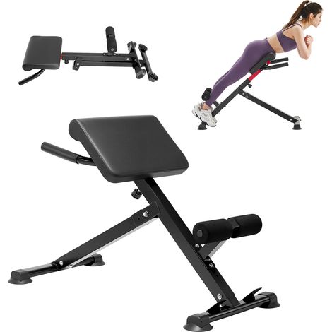 Mophorn Panca per Iperestensione Regolabile, Attrezzo per Muscoli Posteriori e Addominali, Ideale per Allenamento in Palestra Domestica, Capacità di Carico 113 kg (1/5)