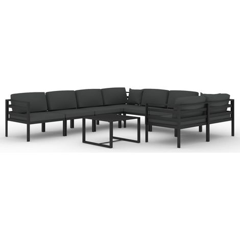 Maison Exclusive - 9-tlg. Garten-Lounge-Set mit Kissen Aluminium