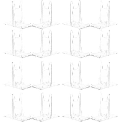 Présentoir de Table Transparent Réglable en Ps Base Rectangulaire Stable, Support Photo Facile à Installer pour Œuvres D'art et Cartes de Visite, pour Maisons et Musées, Lot de 12 (1/5)