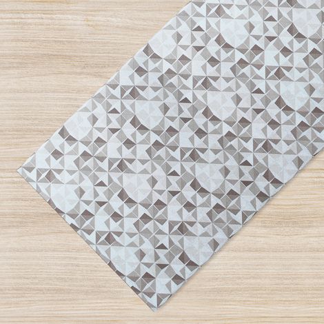 Tappeto passatoia antiscivolo made in Italy Fantasia Triangoli Beige Beige - 50x150cm (1/4)