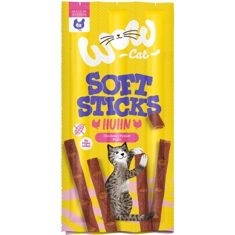 Wow Cat  Bastoncini morbidi  Snack morbidi per gatti 6x5g - Pollo 6x5g
