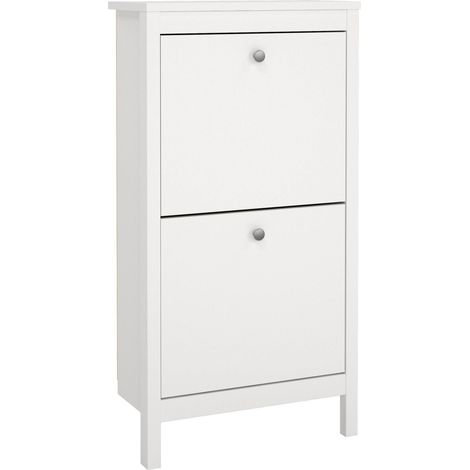 Dmora - Schuhschrank Maryse, Schuhregal, Mehrzweck-Eingangsgarderobe, Möbel für Schuhe, 54x25 h103 cm, Weiß