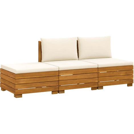 Maison Exclusive - Outdoor-Sofagarnitur mit Kissen 3 Stück Braun