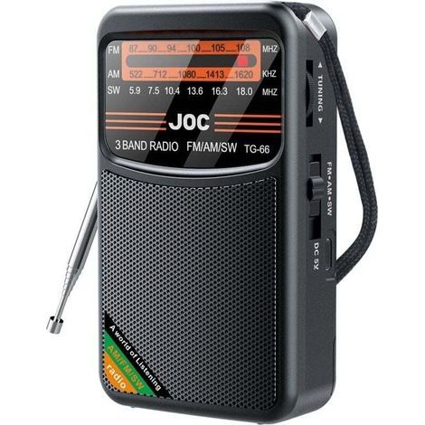 Tragbares Mini-Taschenradio mit Vollbandempfang (AM/FM/SW), Akku, Kopfhörerhalterung, Mini-Radio für Senioren, A (1/4)