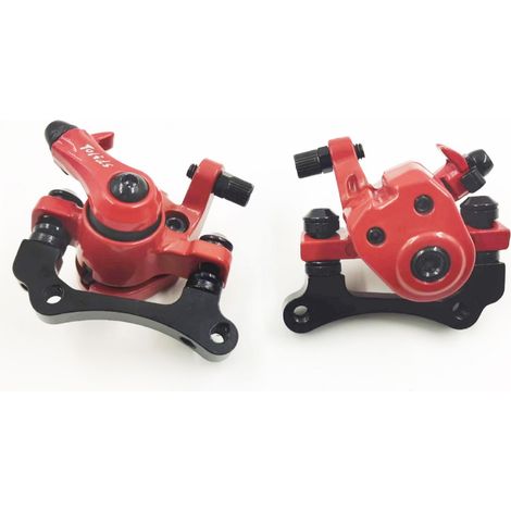 Étriers de frein à disque hydrauliques rouges (paire) - Pièces de rechange pour étriers de frein hydrauliques de scooter électrique KUGOO M4 10 pouces (1/3)