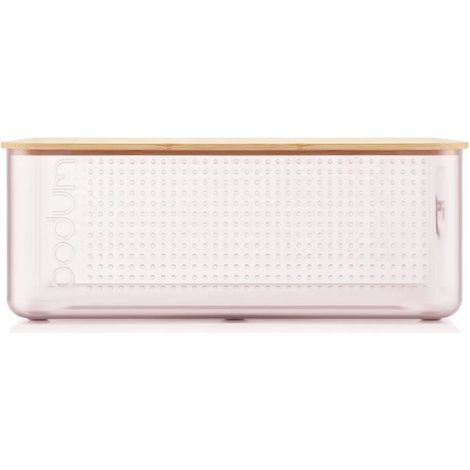 Brotbox - BODUM - 11555-679S-80 - Großes Modell - Bambusdeckel - Transparent Rosa