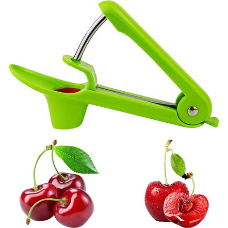 1 Dénoyauteur Manuel, Acier Inoxydable, ABS, Poignée Anti-dérapante, Pour Cerises Olives Prunes (1/5)