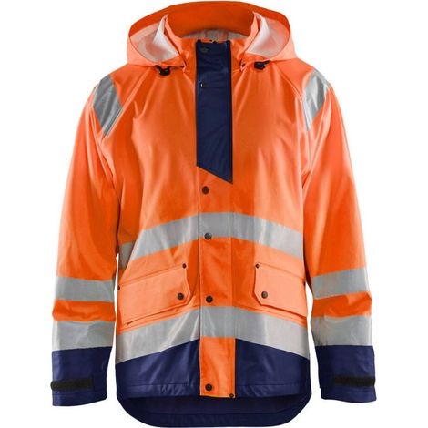 Giacca antipioggia ad alta visibilità livello 3 4327 - Arancione fluorescente/Marine 4XL (1/2)