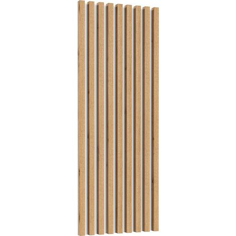 Lamelle murali verticali in aspetto quercia su supporto bianco collezione CLARA