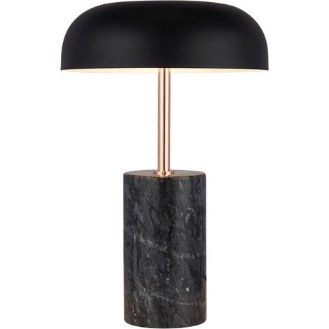 Lampe de table Tablu marbre avec nuance noire - EU60709BK