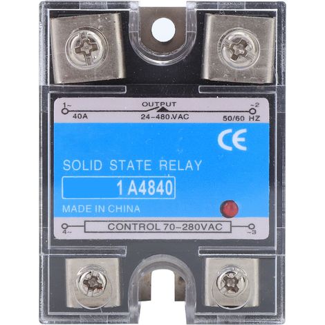 Single Phase Solid State Relay 70-280VAC Input 24-480VAC Load AC AC SSR Electrical Equipment for CNC Machinery(BERM-1 A4840(40A) ) (1/5)