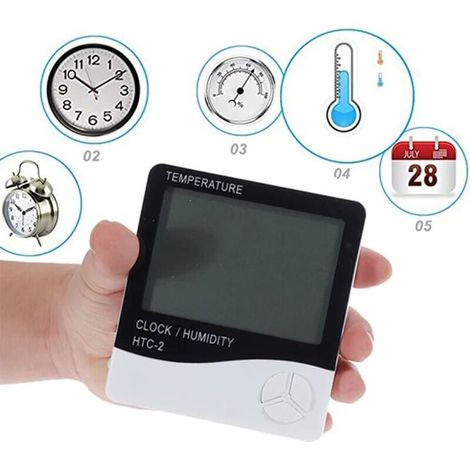 LCD Digital Hygrometer Thermometer - Electronic Weather Station for Indoor and Outdoor