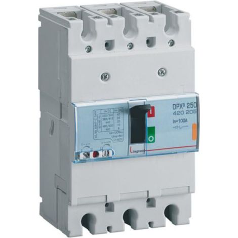 Disjoncteur magnétothermique DPX³250 pouvoir de coupure 25kA 400V - 3P - 100A - LEGRAND